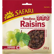 Safari Sun Dried Seedless Raisins 250g