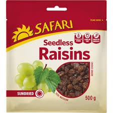 Safari Sun Dried Seedless Raisins 500g